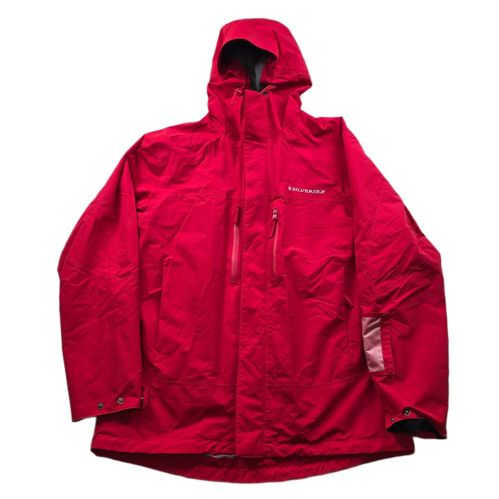 Silversea Expedition Parka Jacket Mens Large Red Hooded Shell Cruise Line Logo